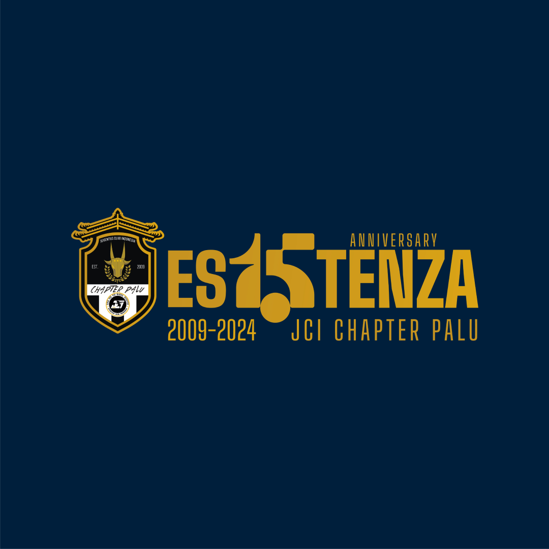 Desain logo minimalis es15tensa untuk anniversary komunitas bola di Donggala