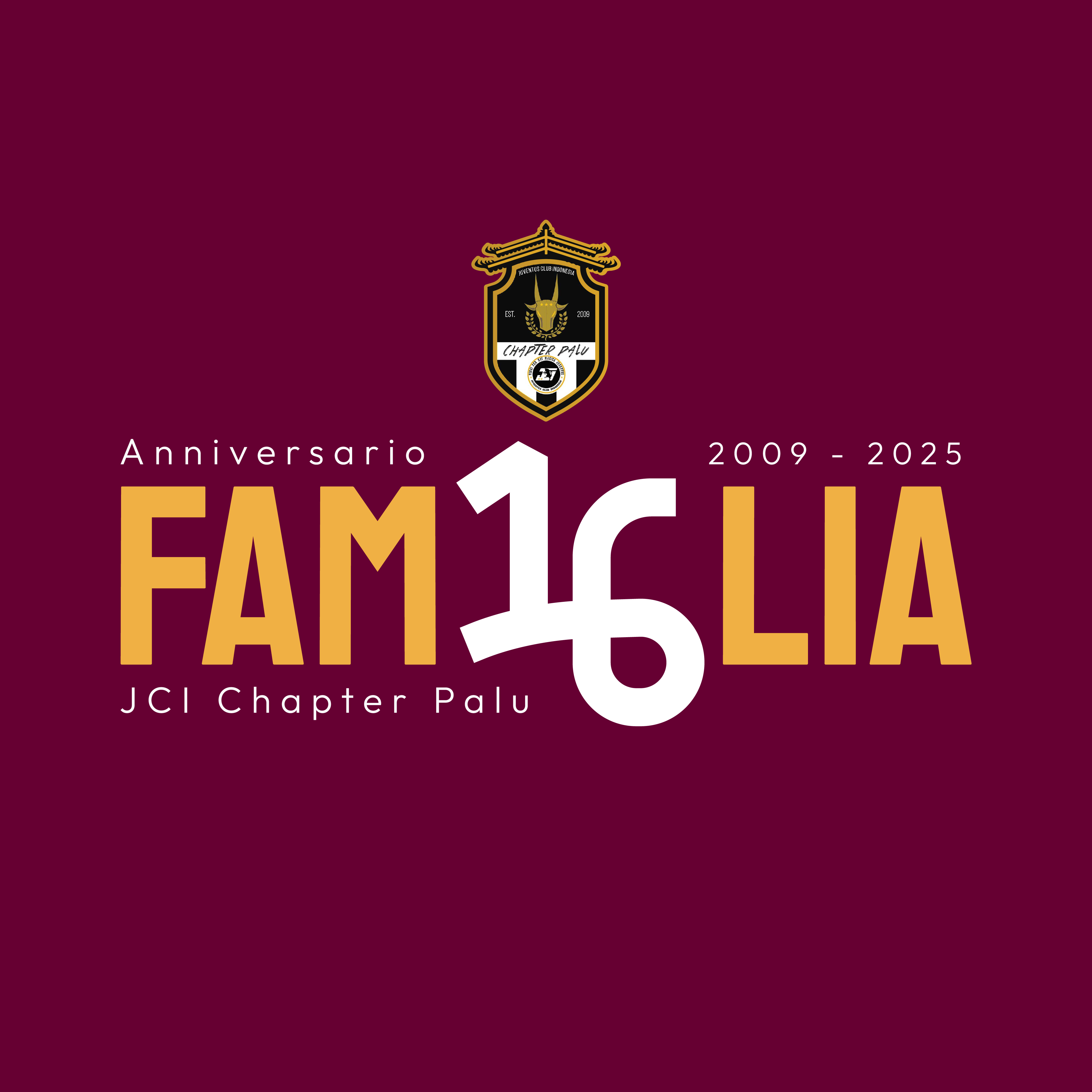 Desain logo minimalis untuk branding anniversary fansclub di Palu