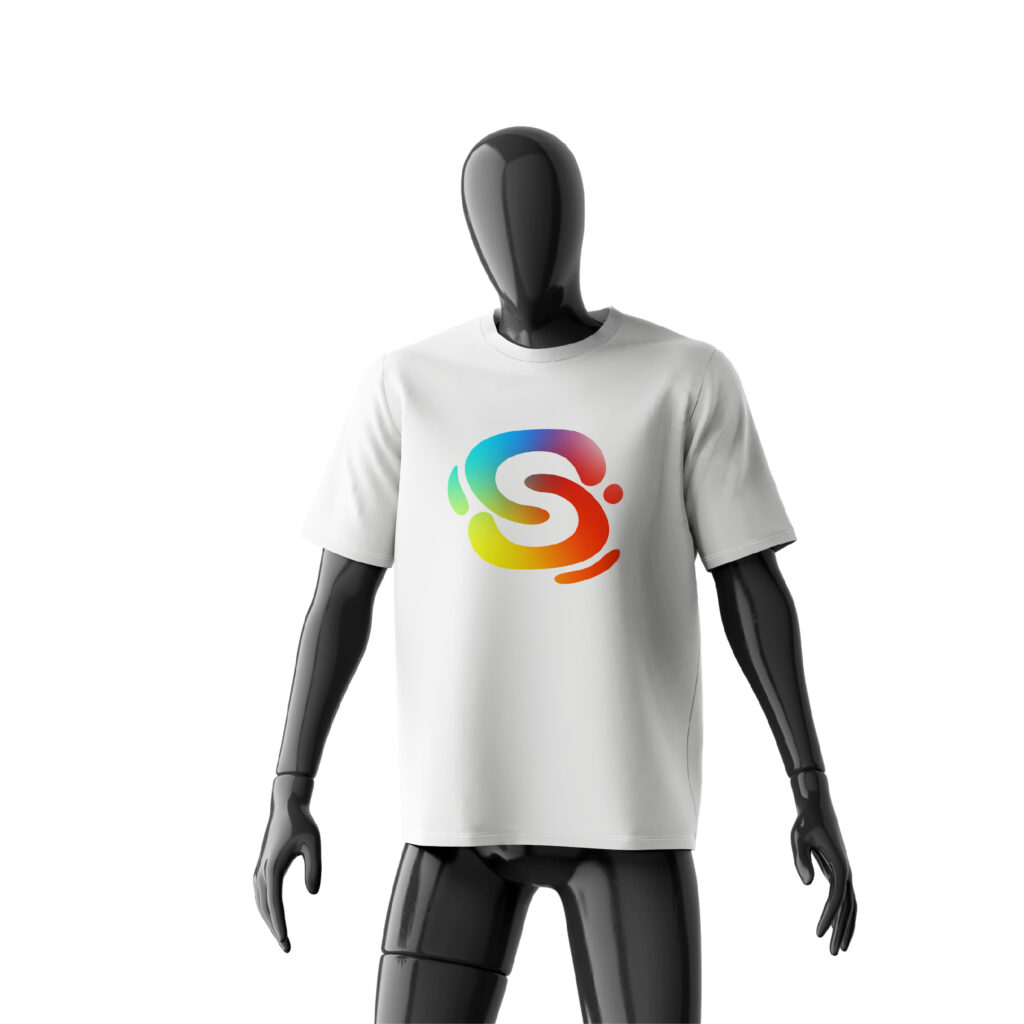 logo preview suarku studio pada manekin black