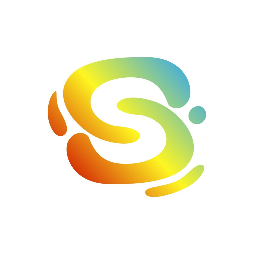 desain logo suarku studio, brand screen printing di kota  palu, kombinasi huruf s dan liquid